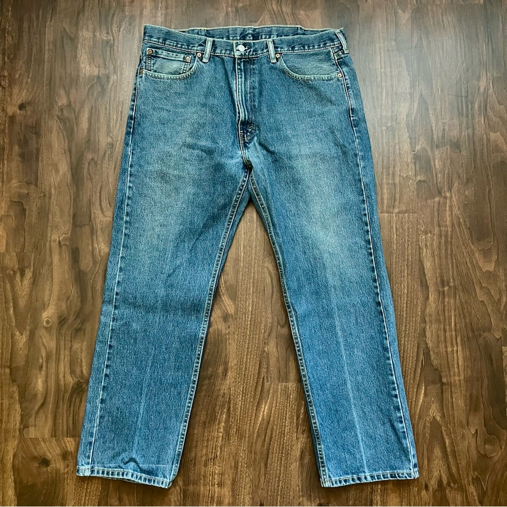 Levis 505 Jeans Blue Wash Denim Straight Leg Regular Fit Men’s Size 40x30